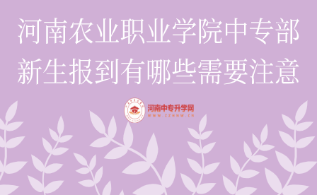 河南農(nóng)業(yè)職業(yè)學院中專部新生報到有哪些需要注意